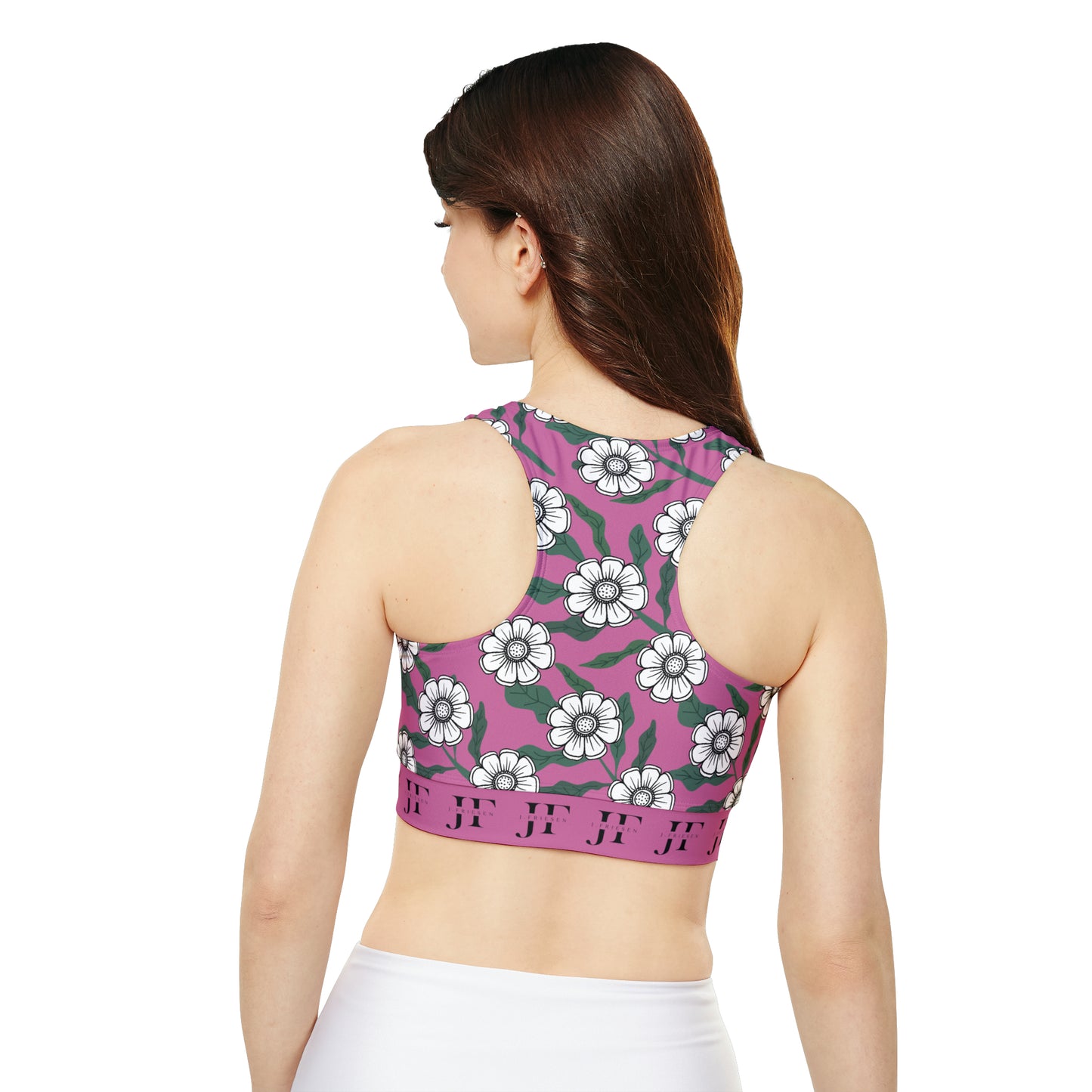 Padded Sports Bra (Pink Flowers)