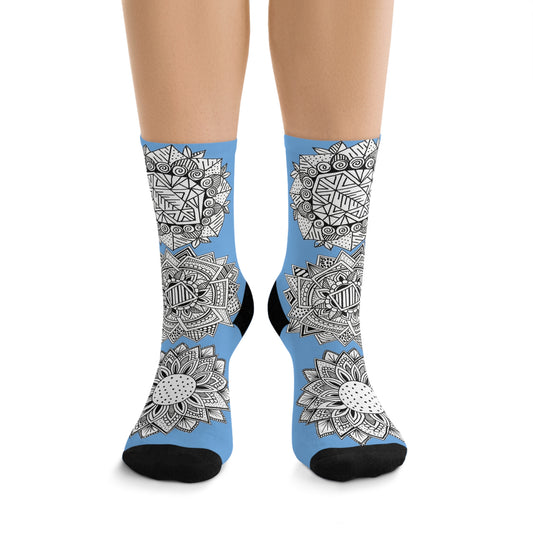 Blue Mandala Recycled Poly Socks