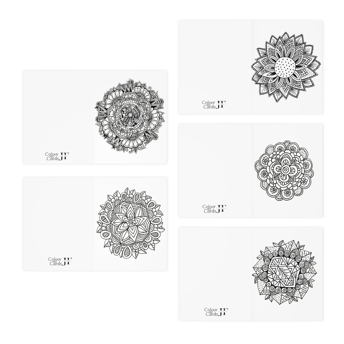 Colour Me Cards (5-Pack) Mandala/Flowers