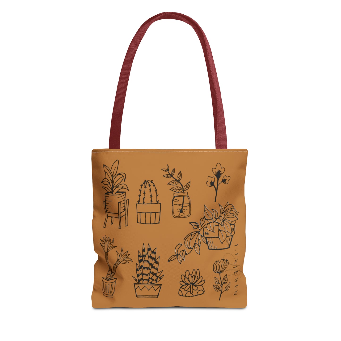 Tote Bag (Brown House Plants)