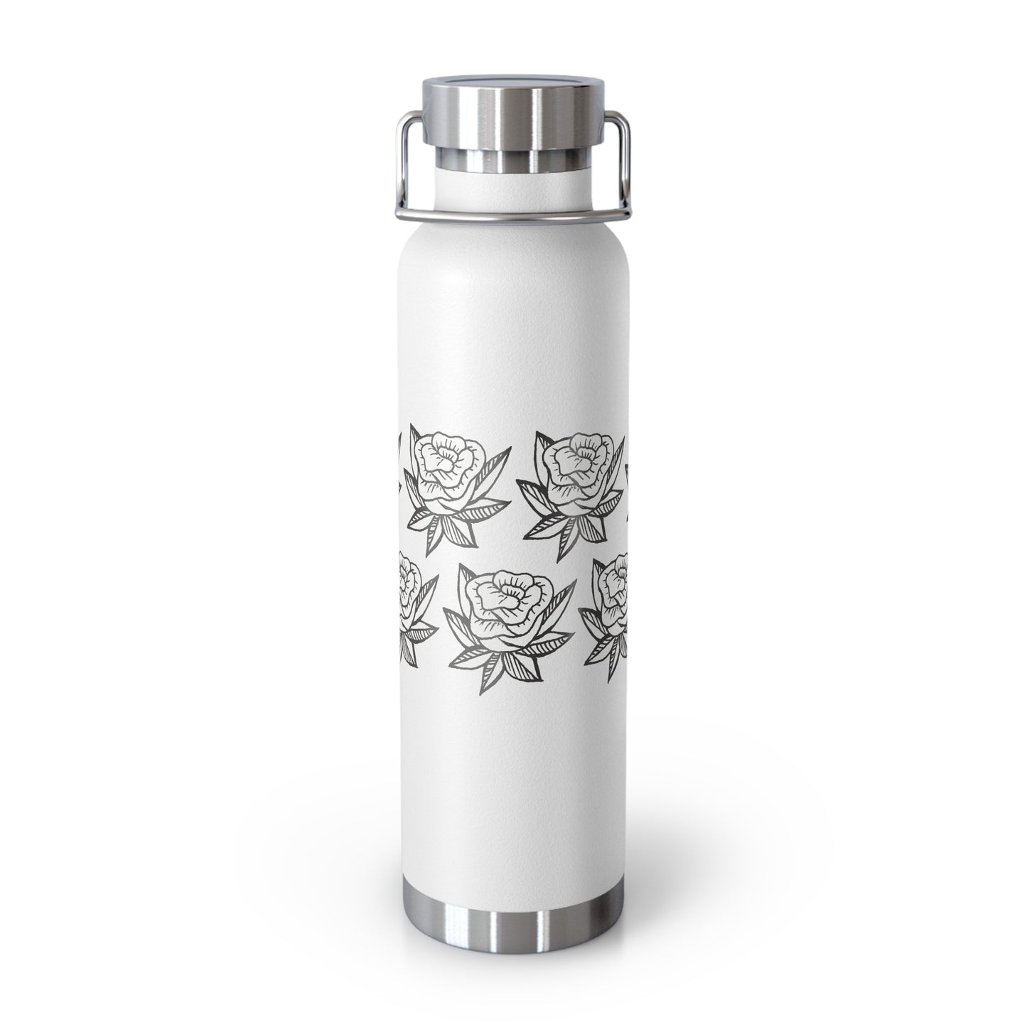 Copper Vacuum Insulated Bottle, 22oz (Roses)