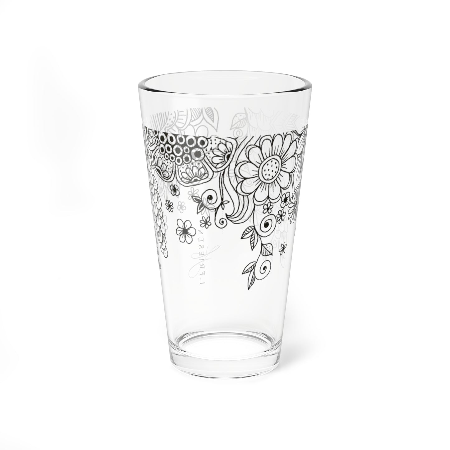 Mixing Glass, 16oz (Flowing Flowers)