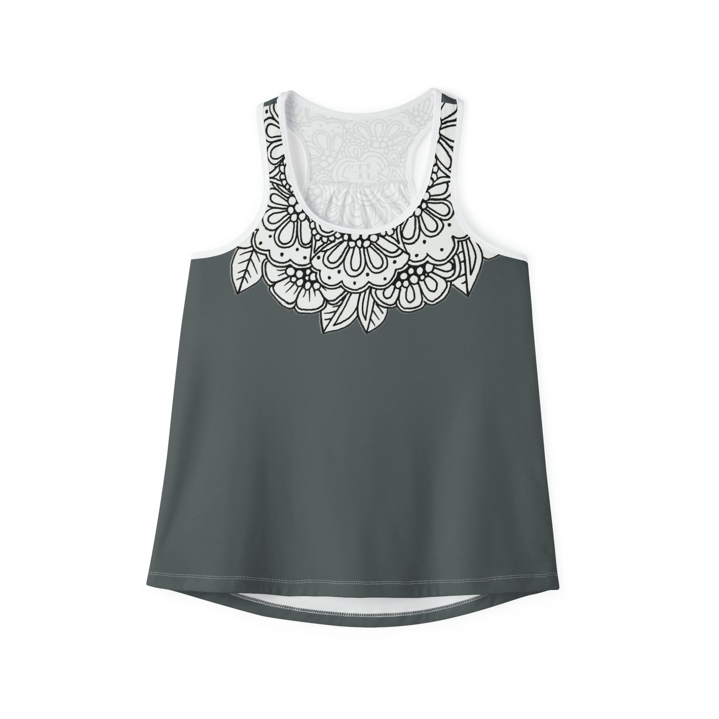 Women's Tank Top (Mandala Collar- Grey)