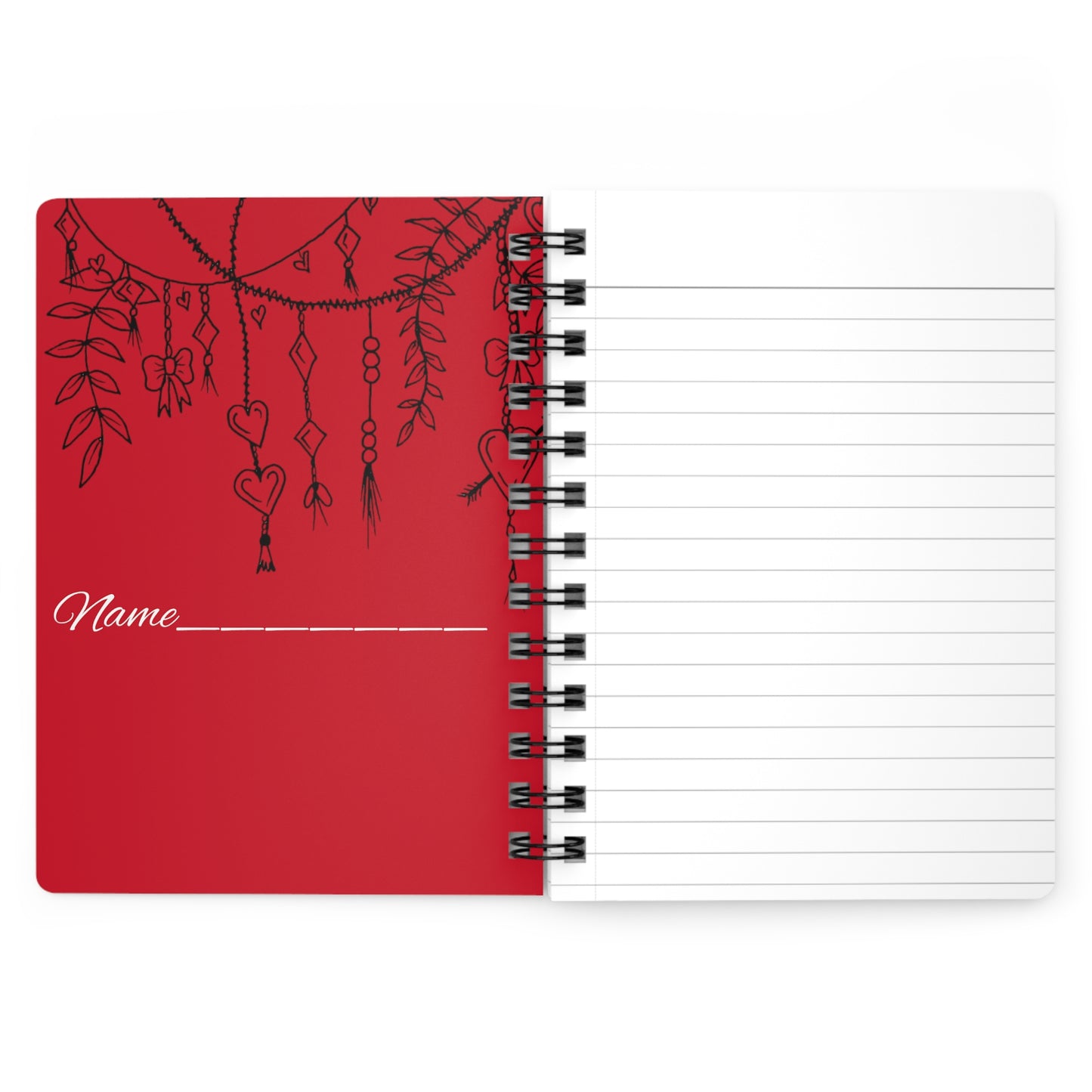 Spiral Bound Journal (Red Hearts)