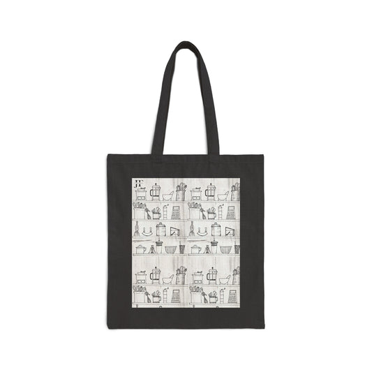 Cotton Canvas Tote Bag (Kitchen Shelves)