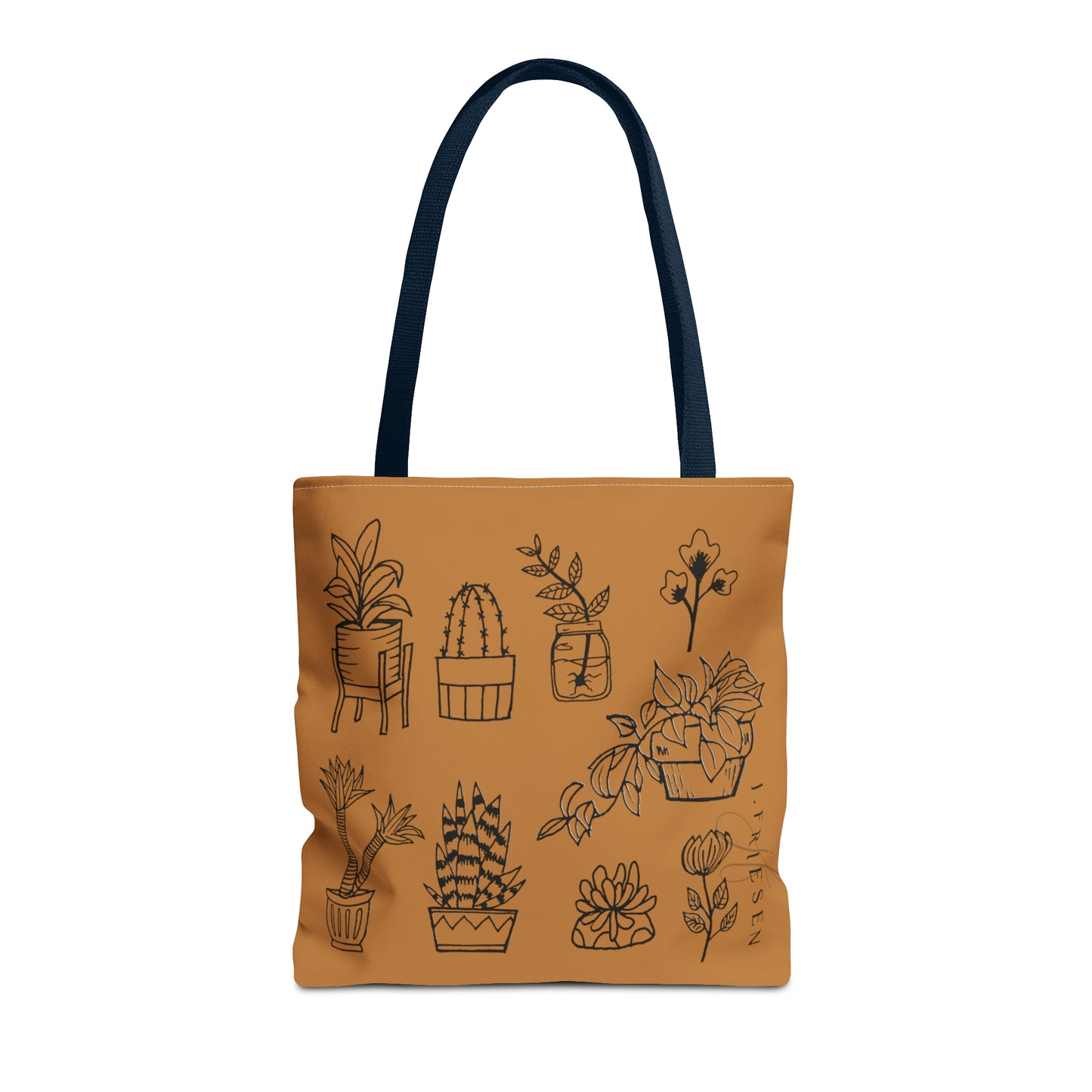 Tote Bag (Brown House Plants)