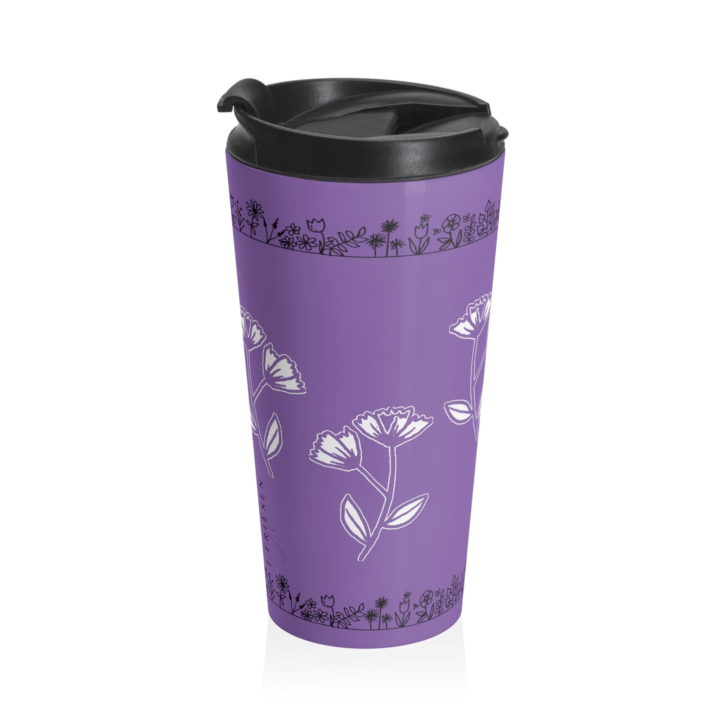 Stainless Steel Travel Mug (Purple Meadow)