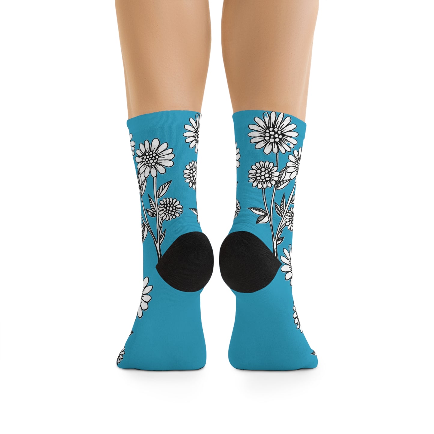 Recycled Poly Socks (Blue Daisies)