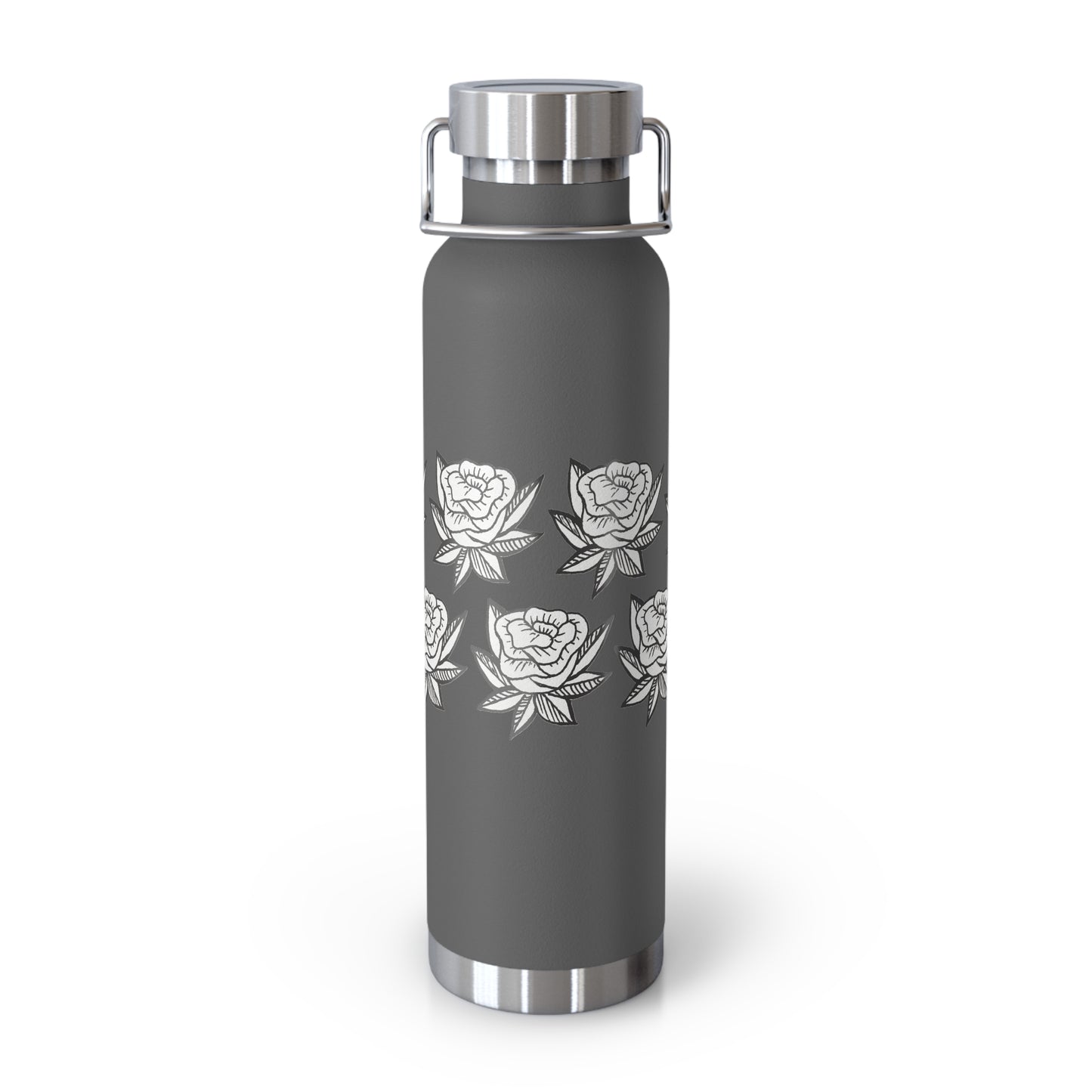 Copper Vacuum Insulated Bottle, 22oz (Roses)