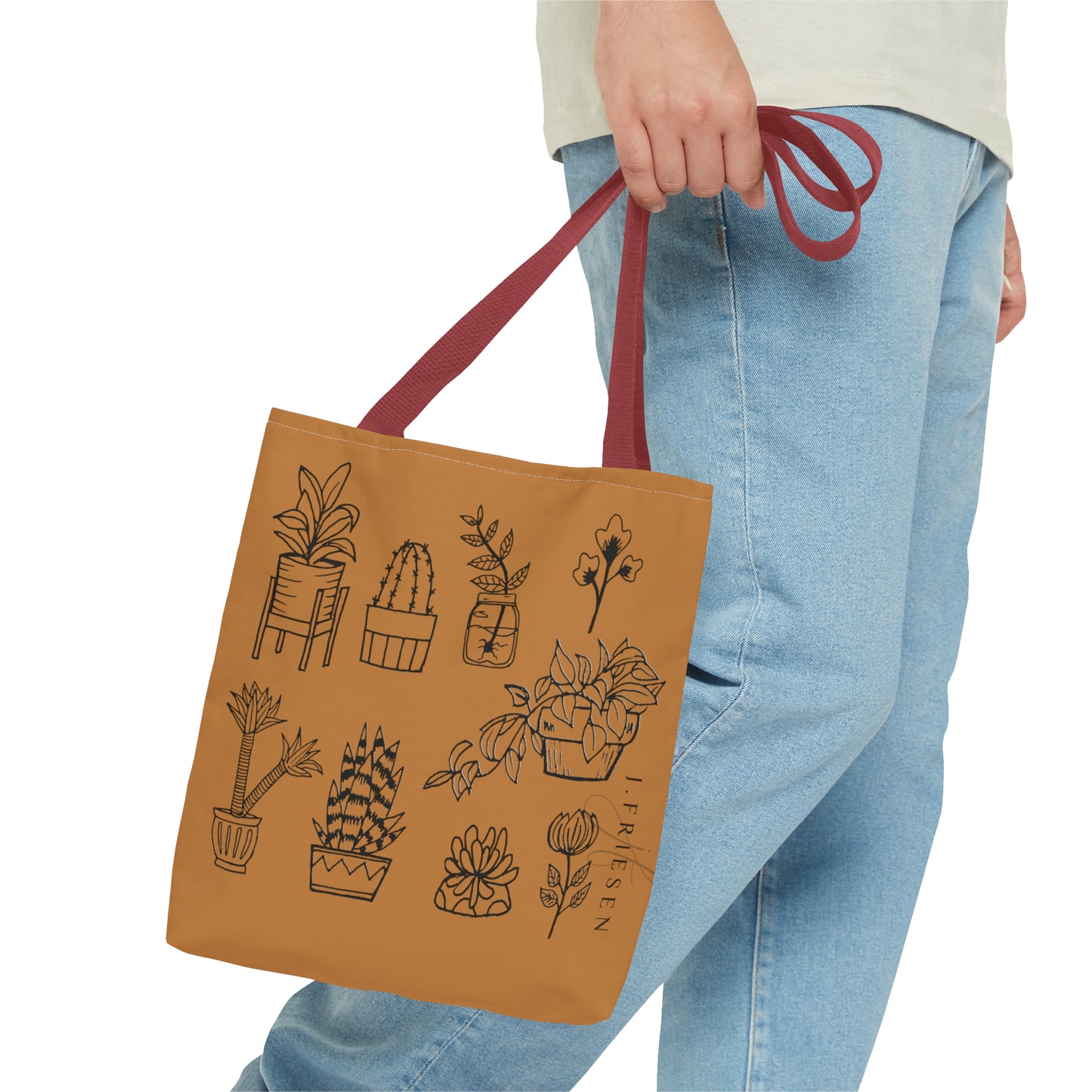 Tote Bag (Brown House Plants)