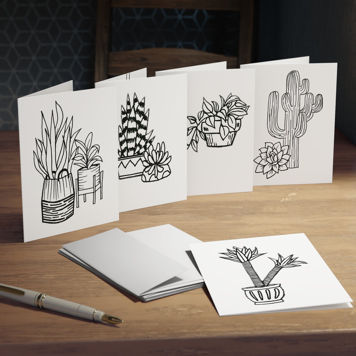 Colour Me Cards (5-Pack) House Plants