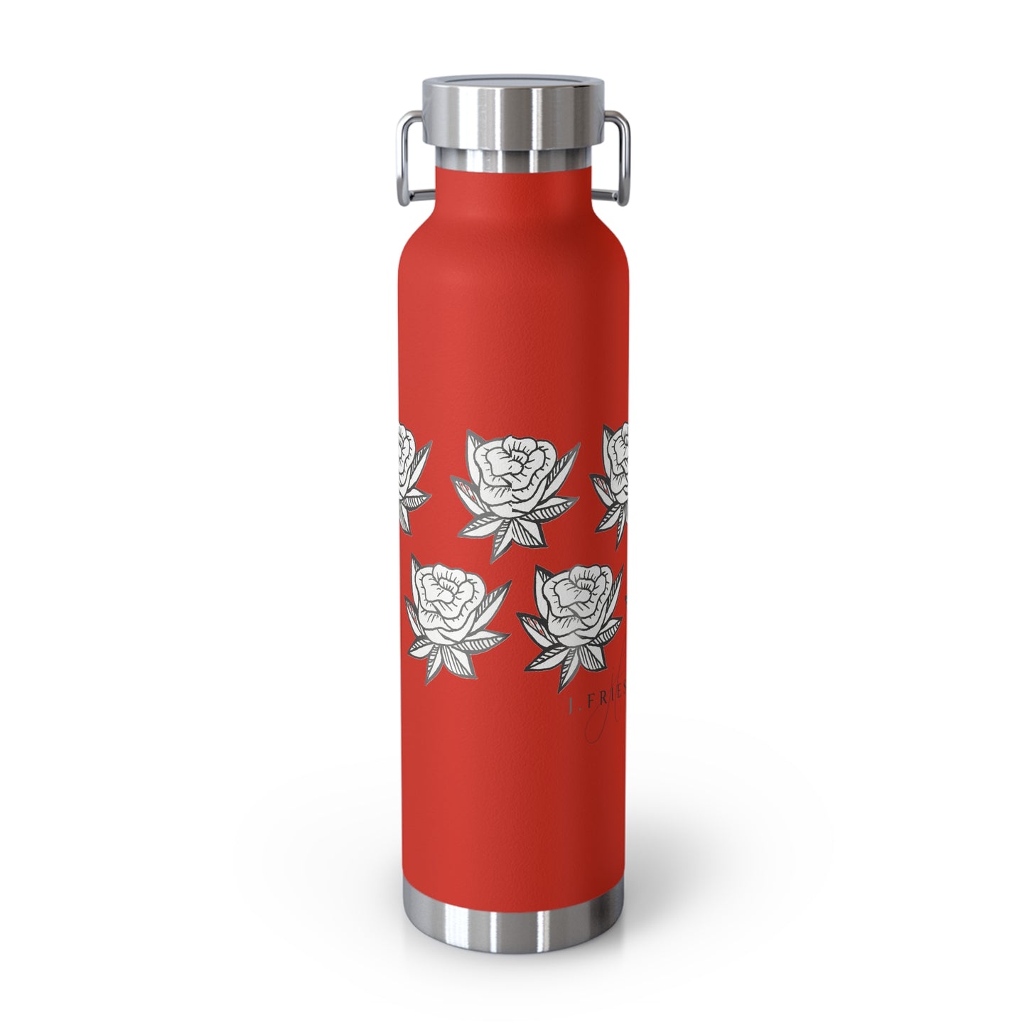 Copper Vacuum Insulated Bottle, 22oz (Roses)