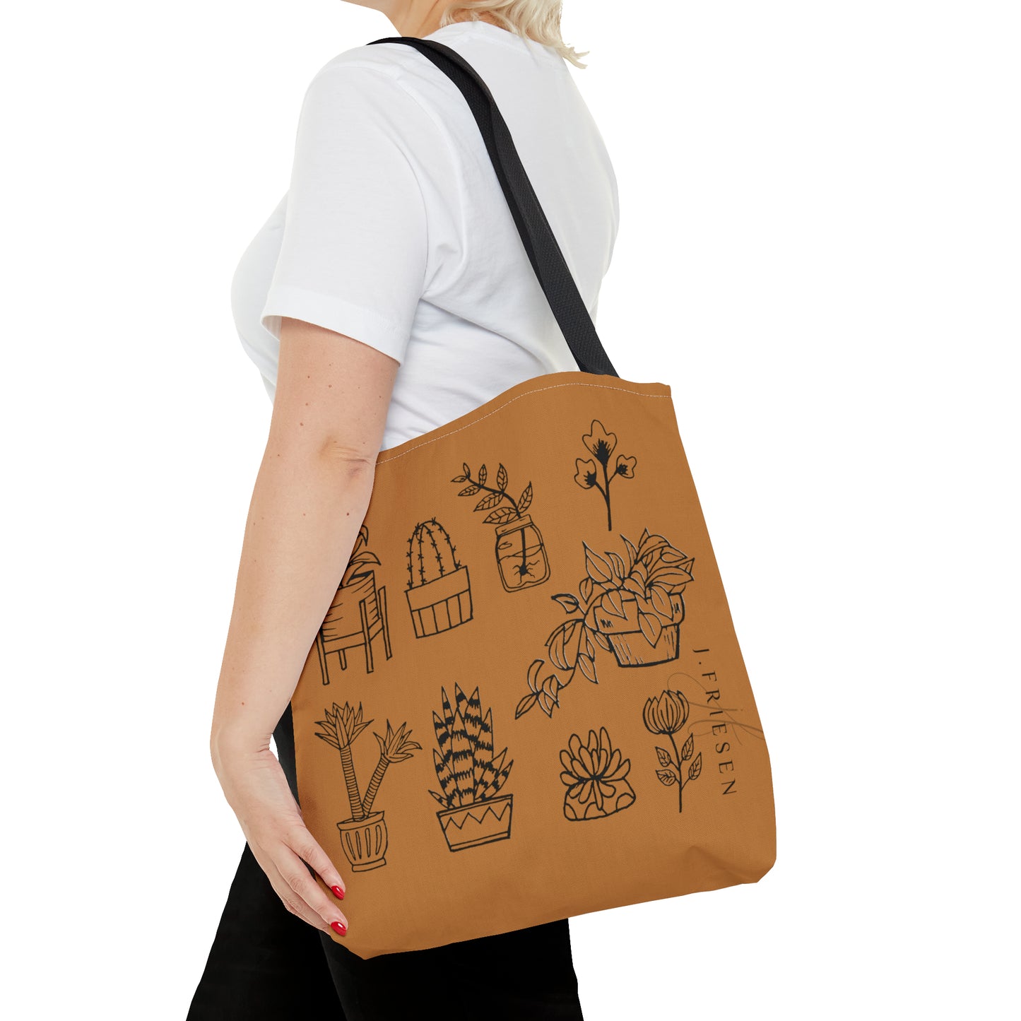 Tote Bag (Brown House Plants)