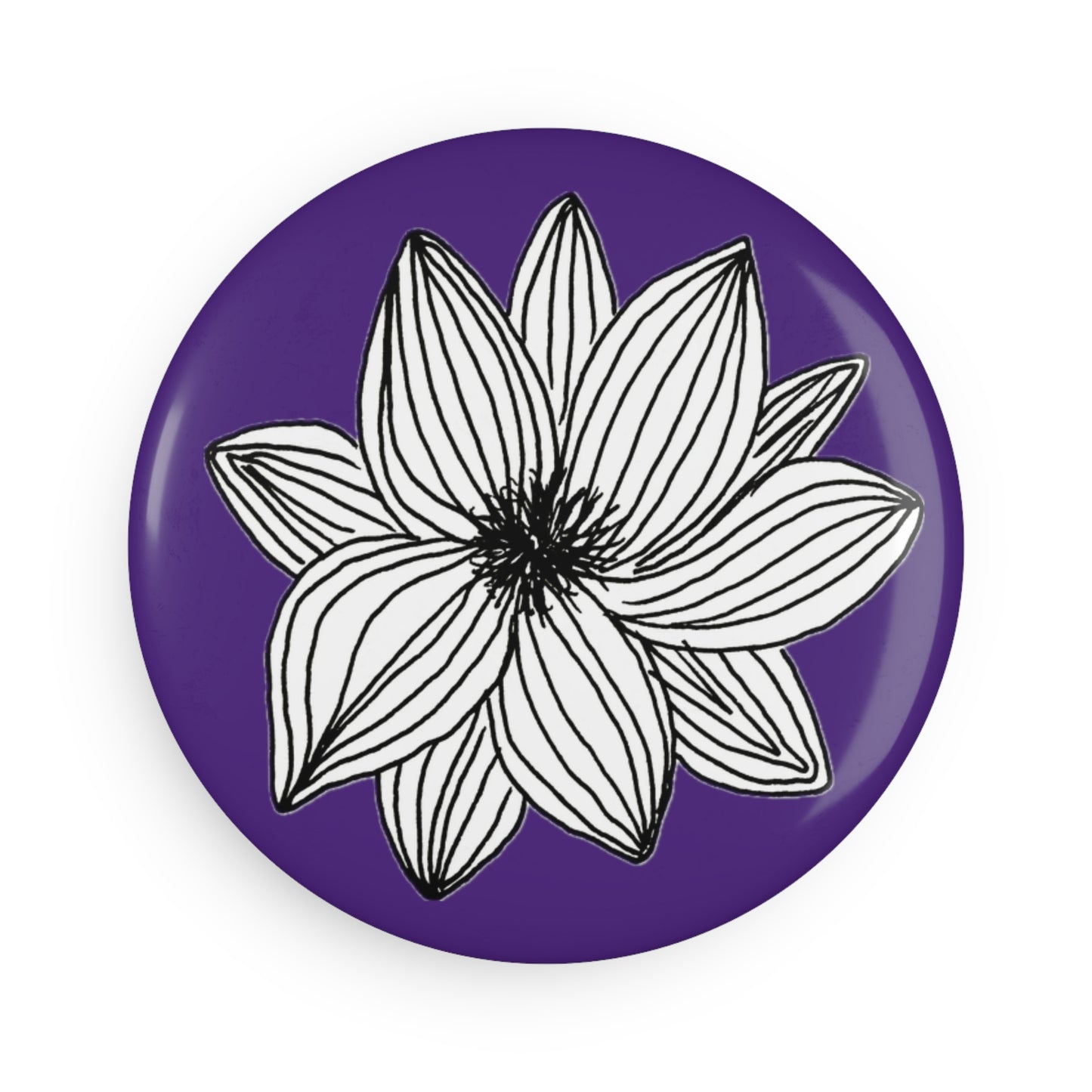 Button Magnet (Purple Flower)