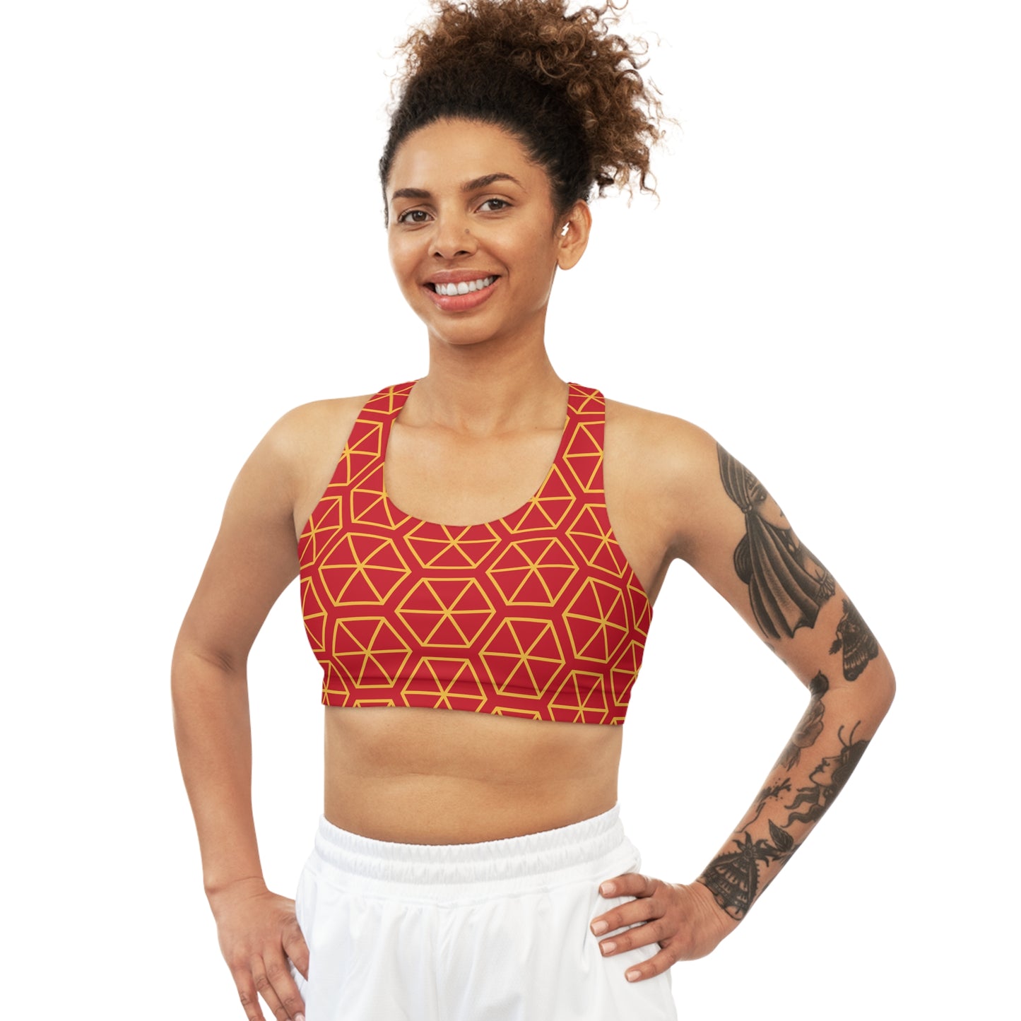 Sports Bra (Octagon Chic- Red)