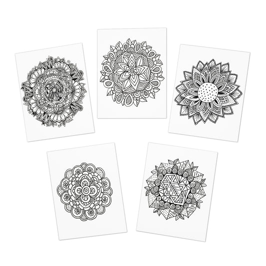 Colour Me Cards (5-Pack) Mandala/Flowers