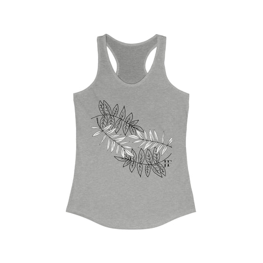 Women's Ideal Racerback Tank (Grey Feathers)