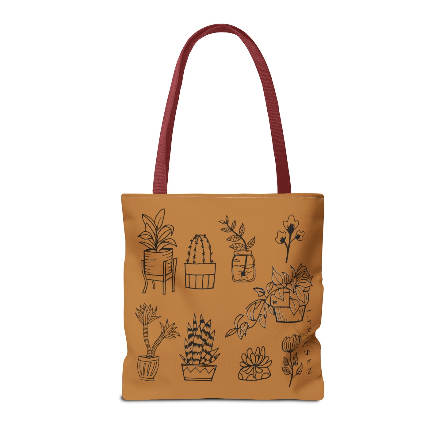 Tote Bag (Brown House Plants)