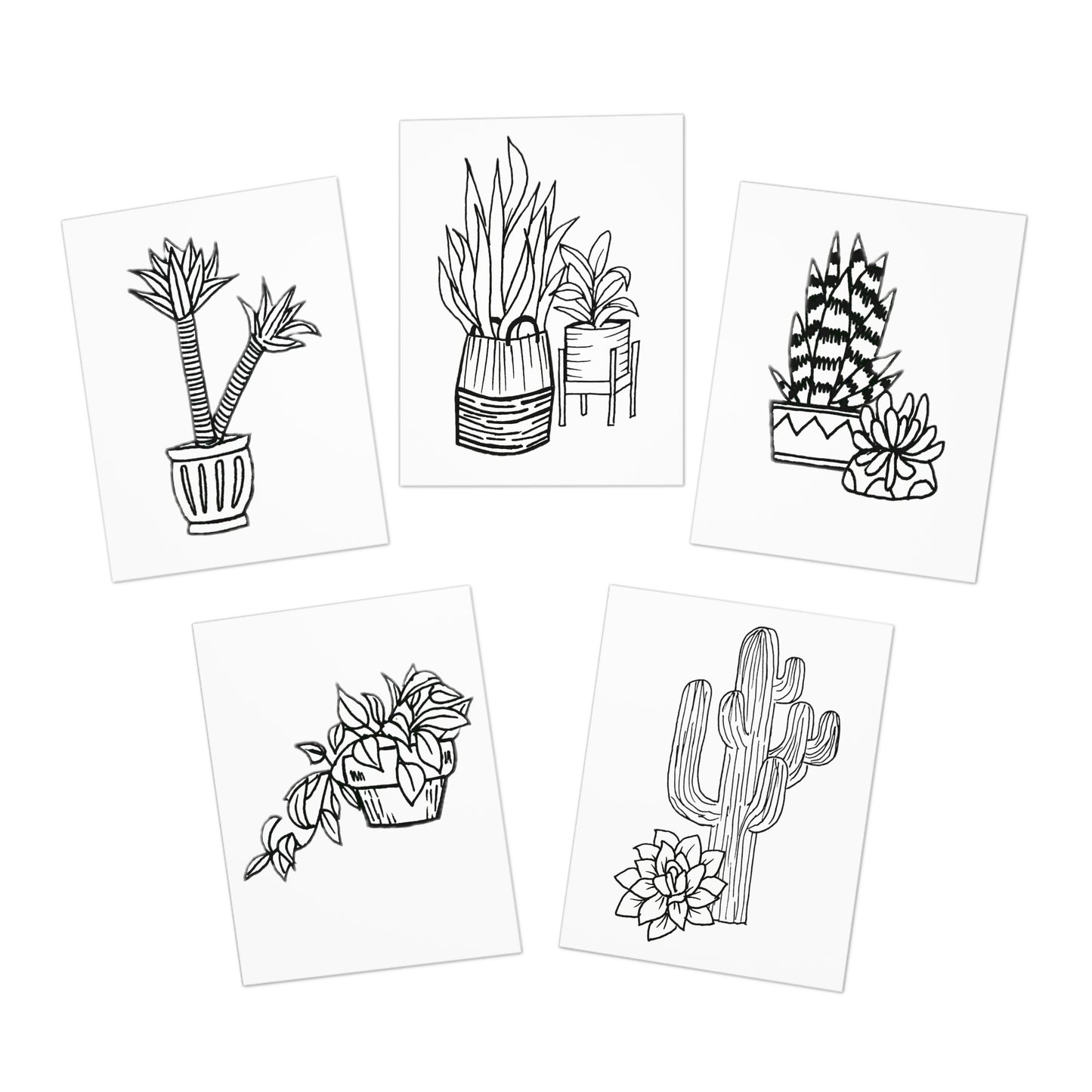 Colour Me Cards (5-Pack) House Plants