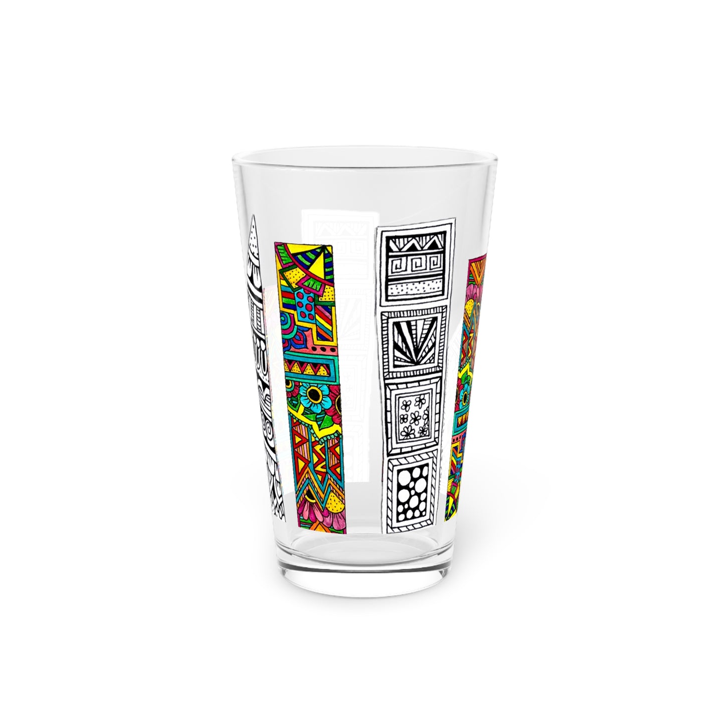 Pint Glass, 16oz (Rectangles)