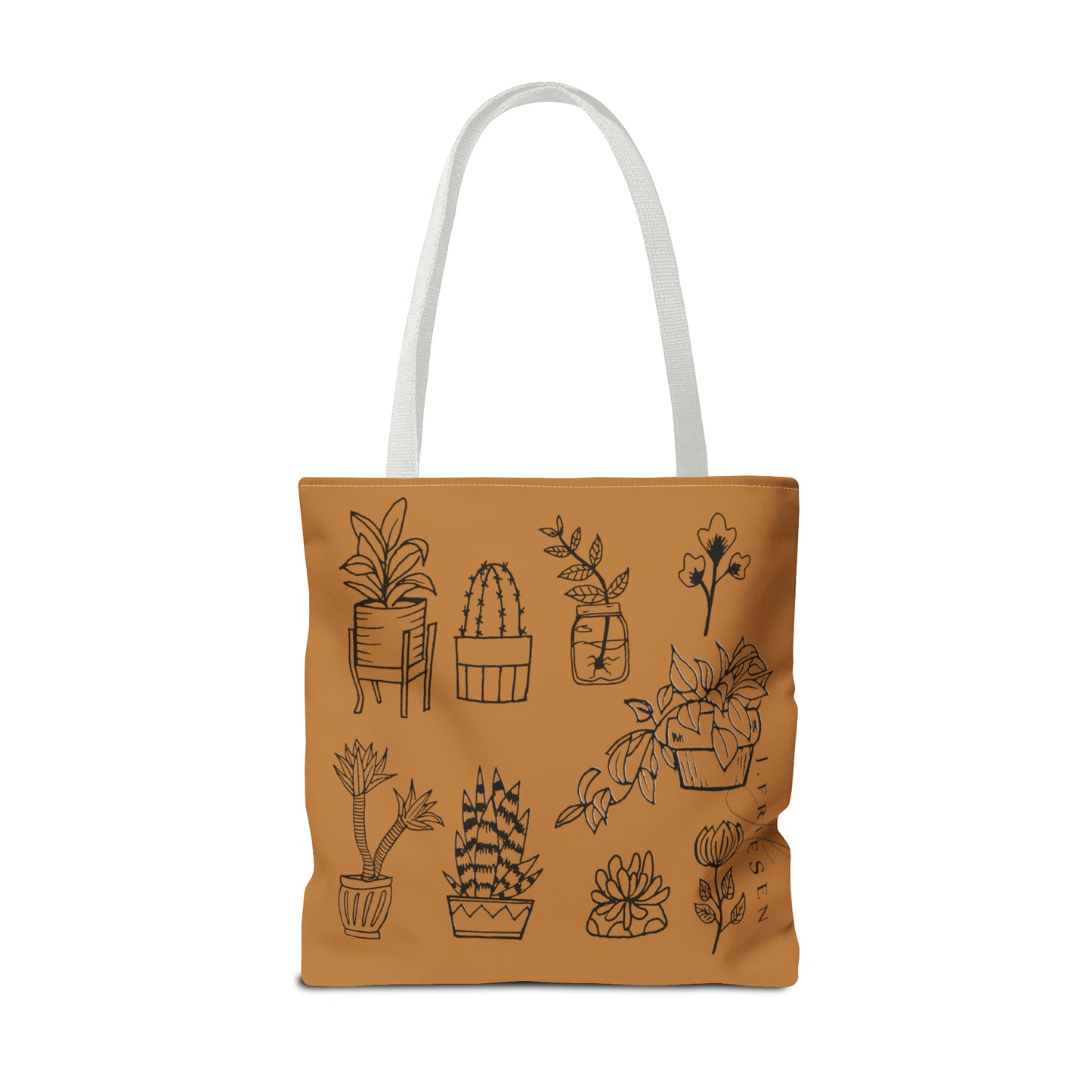 Tote Bag (Brown House Plants)