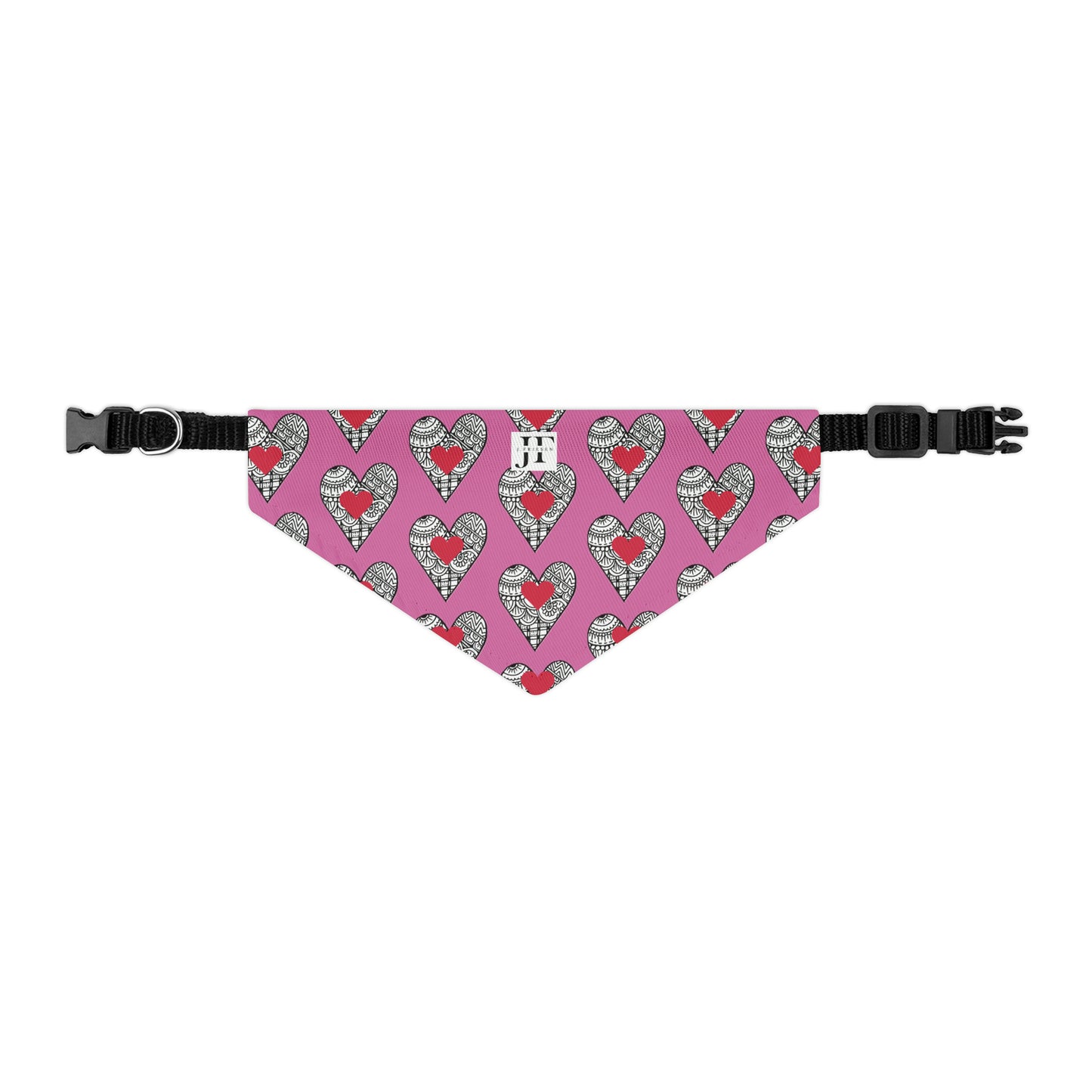 Pet Bandana Collar (Pink Hearts)