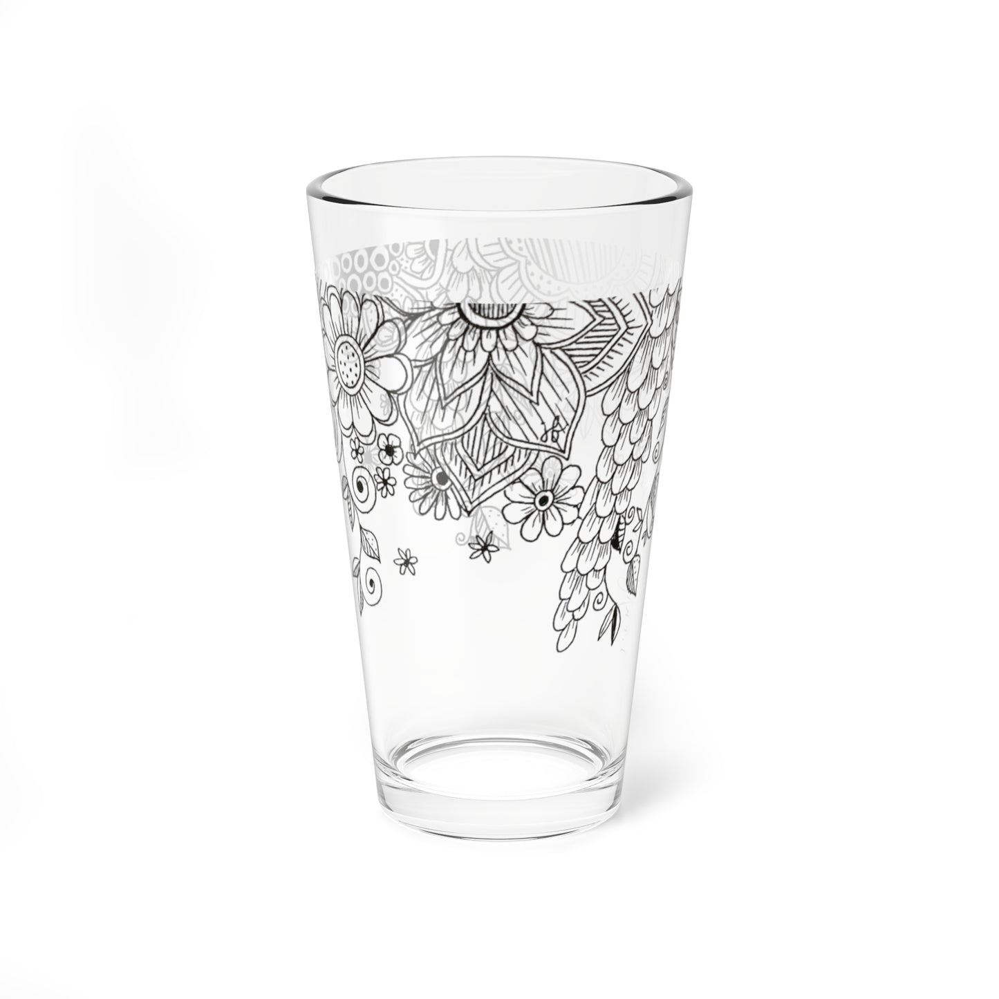 Mixing Glass, 16oz (Flowing Flowers)