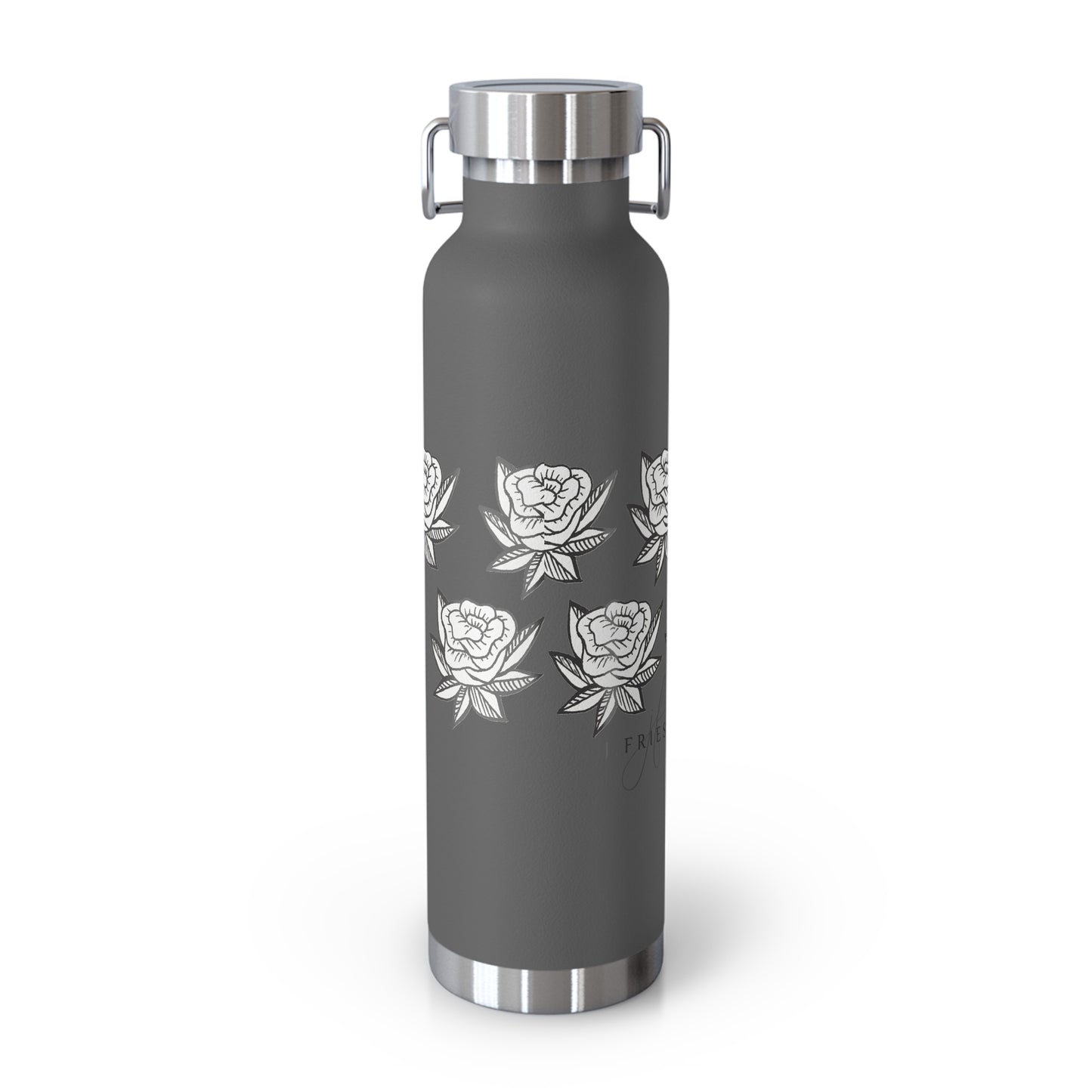 Copper Vacuum Insulated Bottle, 22oz (Roses)