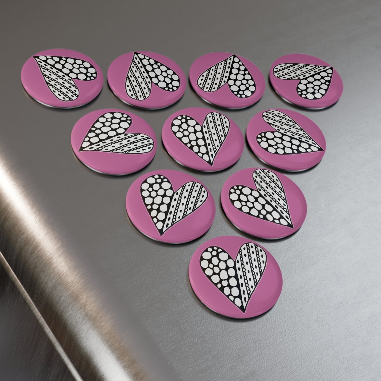 Button Magnet (Light Pink Heart)