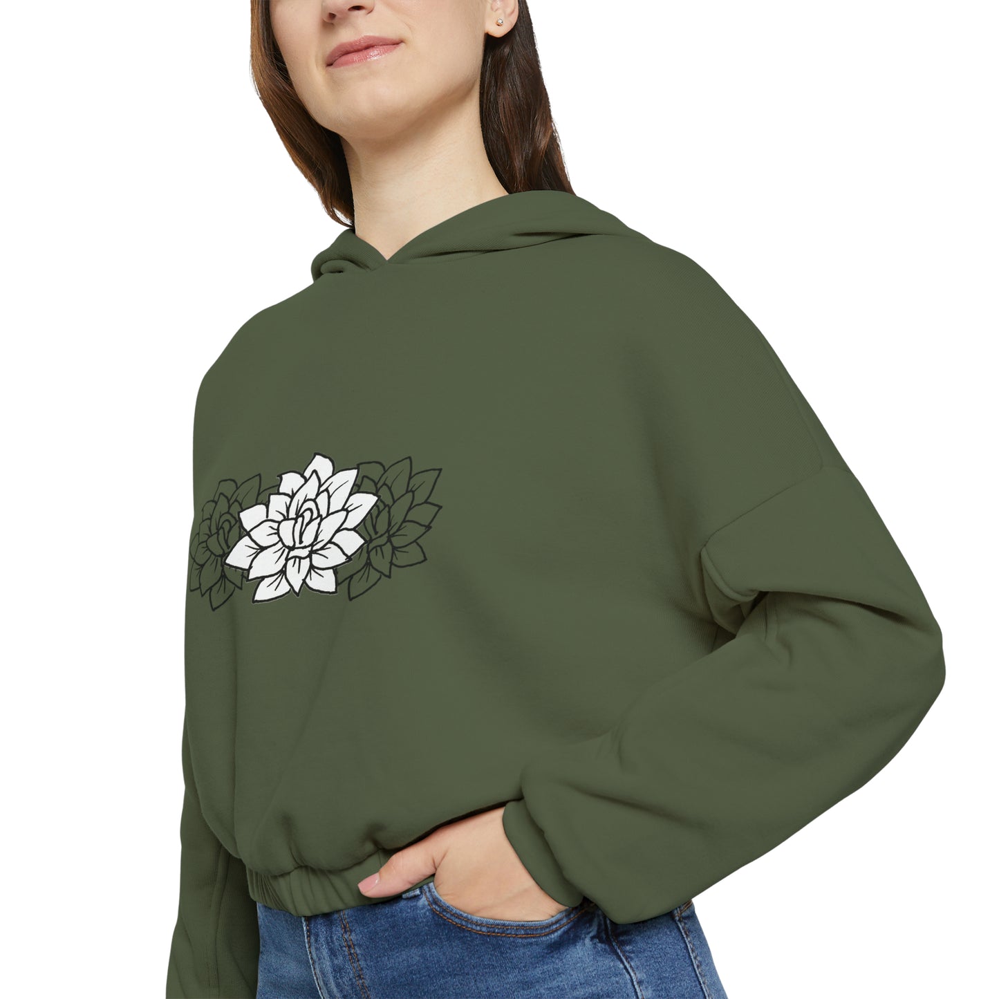 Women's Cinched Bottom Hoodie (Succulent)