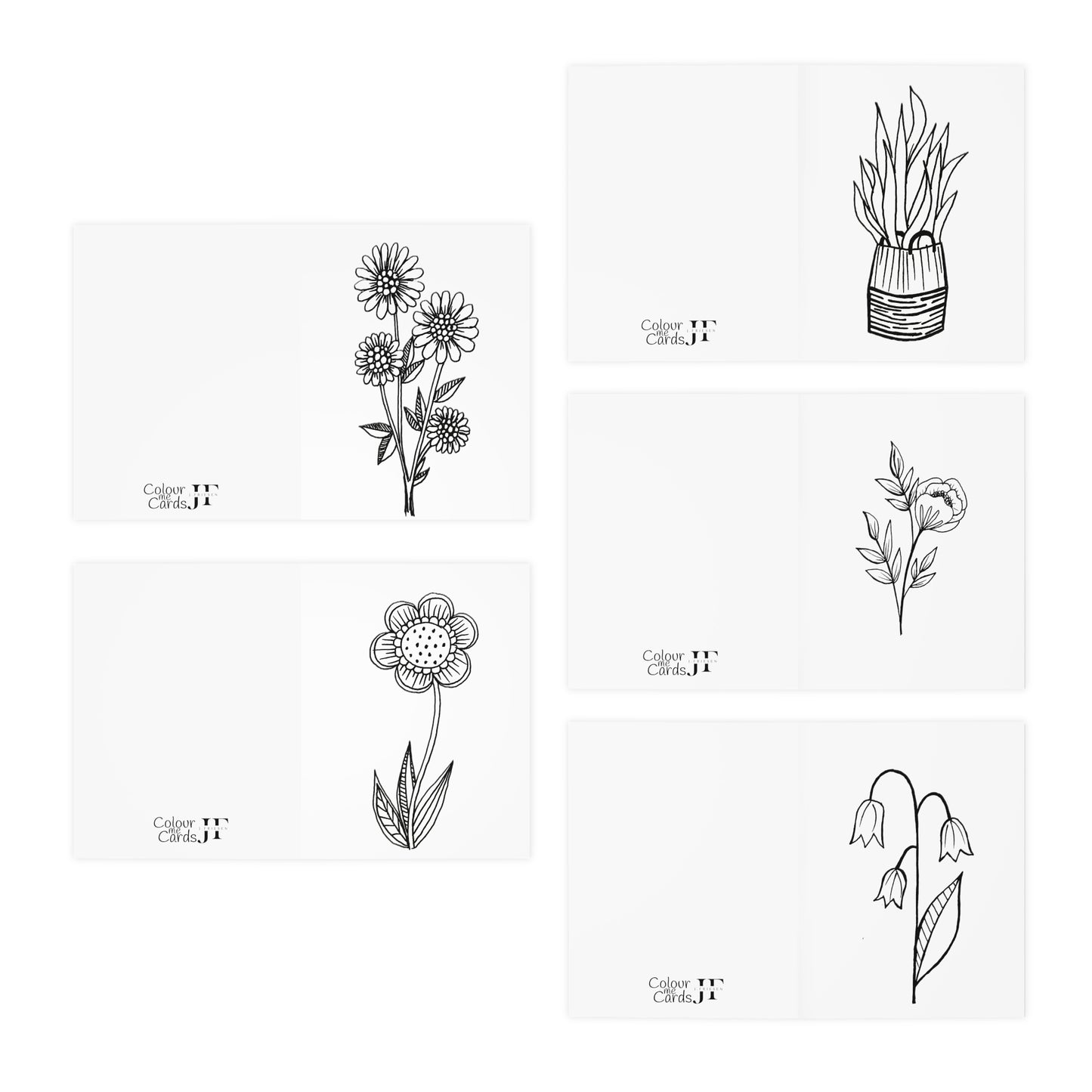 Colour Me Cards (5-Pack) Flowers