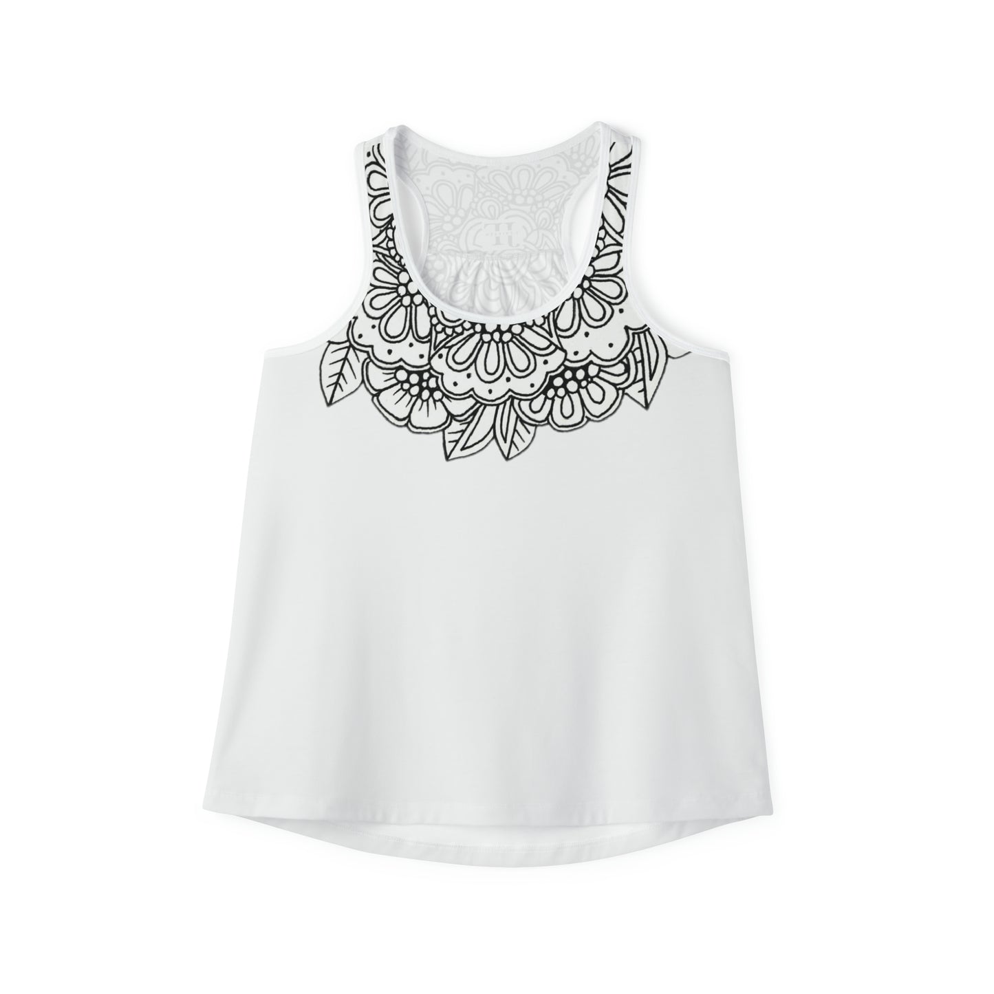 Women's Tank Top (Mandala Collar- White)