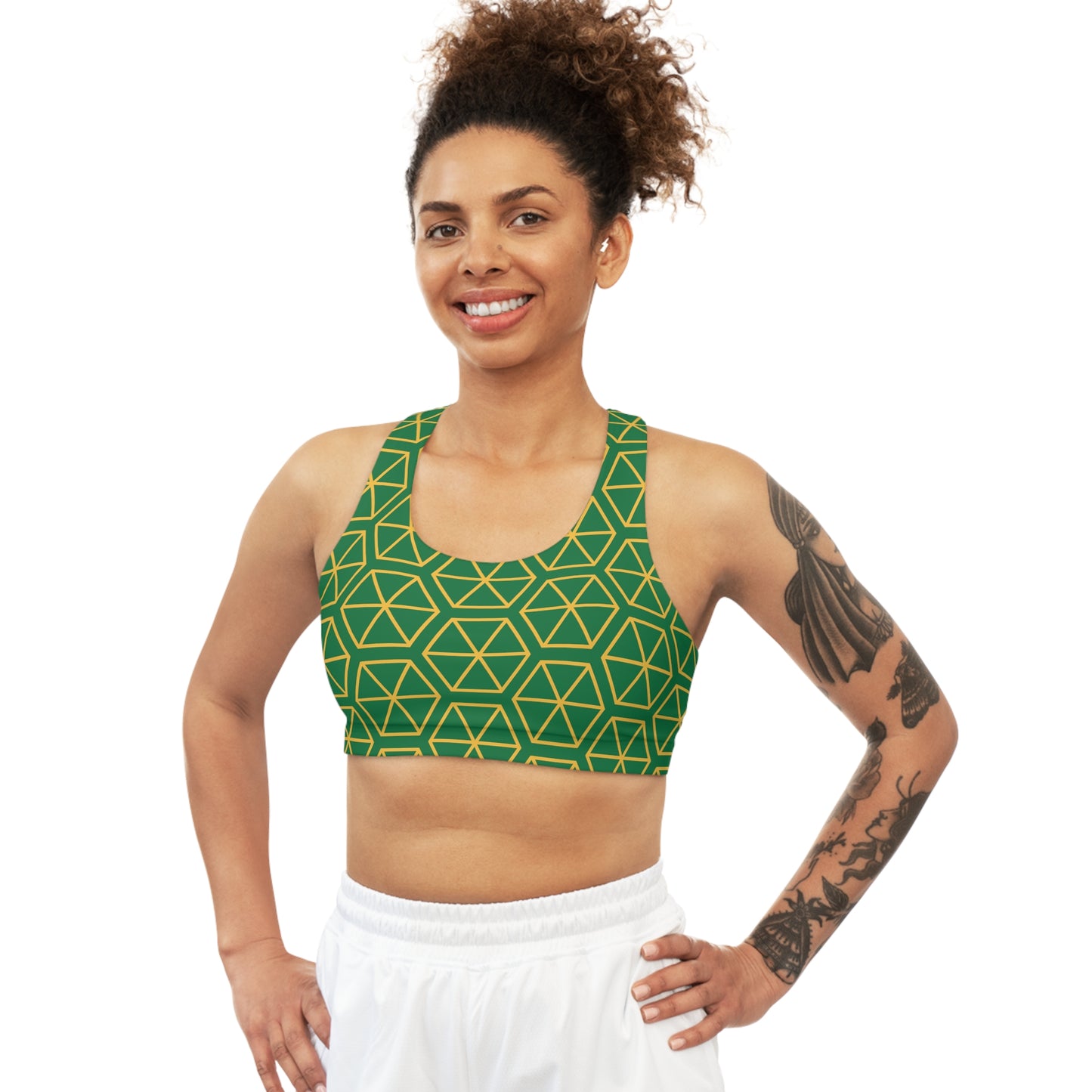 Sports Bra (Octagon Chic- Green)