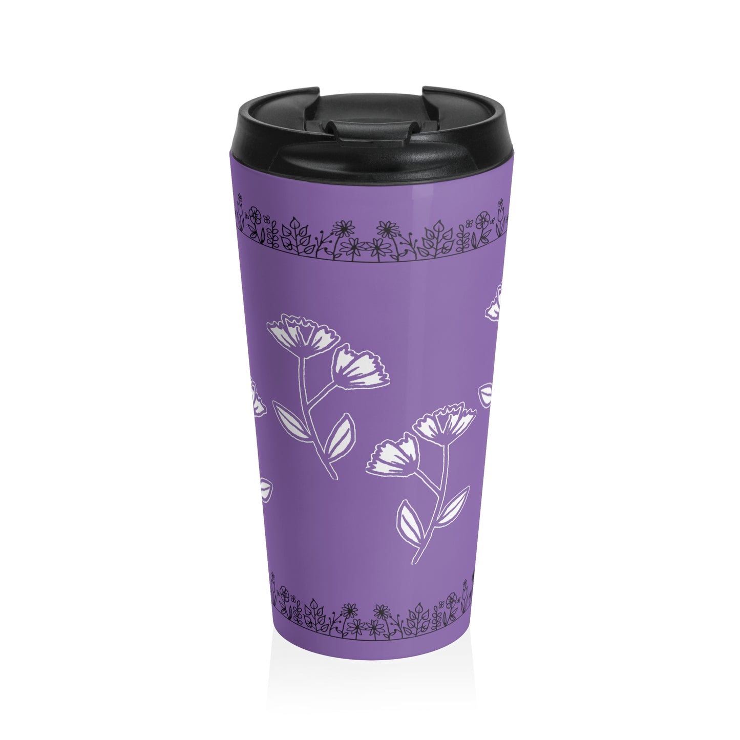 Stainless Steel Travel Mug (Purple Meadow)